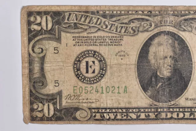 GOLD CERTIFICATE - Rare - 1928-B $20 United States FRN *445