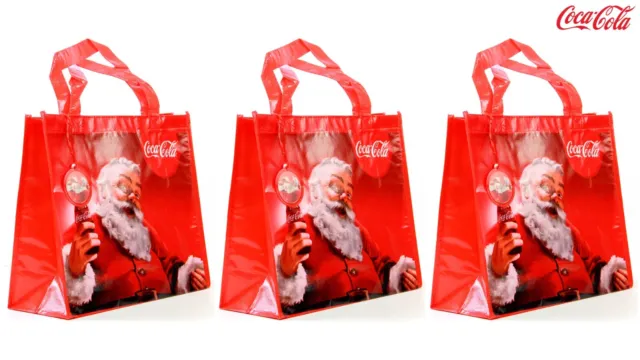 Buste Regalo Natale Borse Plastificate per Regali Coca Cola Babbo Natale