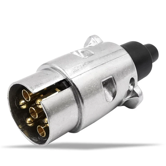 Connecteur Remorque 7 Broches Type N - Laiton Et Aluminium, Pour Voitures, Caravanes, Camions