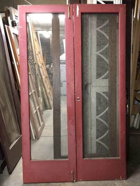 Old Screen doors For 1930’s French doors 81 X47-3/4” Total Open