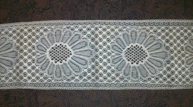 Antique Vintage 5 Inch Wide Ivory Cotton Floral Lace 5 feet