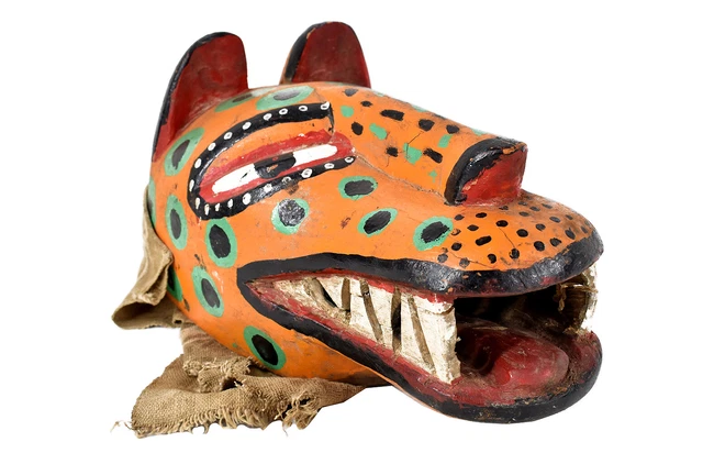 Bozo Puppet Mask Leopard Wood Mali African Art