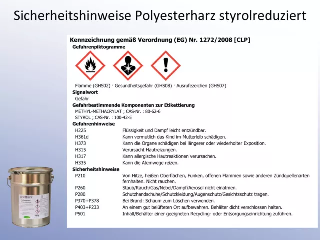 5 Kg Polyesterharz, Harz, Ortophtal, Plus Härter Für Glasfaser, Styrolreduziert 3