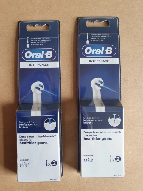 ORIGINAL ORAL B INTERSPACE Zahnbürste Ersatzköpfe x 4 IP17-2 zwei Doppelpackungen