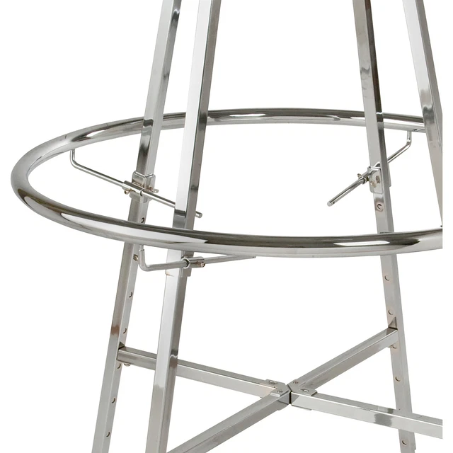 Econoco Adjustable Clamps for Round Folding Racks Set of 4- Chrome 11inL Model#