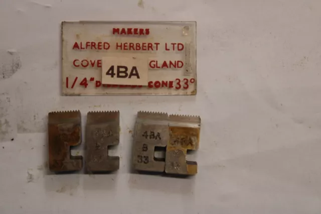 4BA Coventry Dies for 1/4" diehead Alfred Herbert Chaser dies used L#2