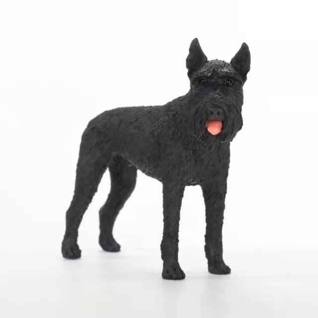 Schnauzer Figurine Hand Painted Collectible Statue Giant Black