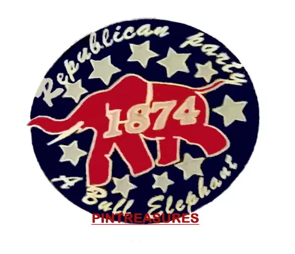 Classic Historic Republican Pin Grand Old Party Bull Elephant 1872 Lapel Hat Pin