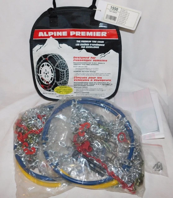 CHAÎNES D'EXPOSITION DE pneus à motif diamant Alpine Premier, stock # 1550 - jamais utilisées