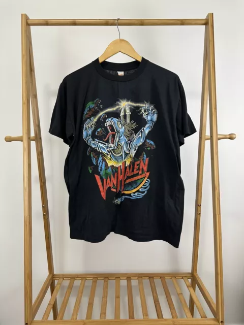 VTG Van Halen 1986 Kicks Ass 80s Concert Tour Black T-Shirt RARE Size XL
