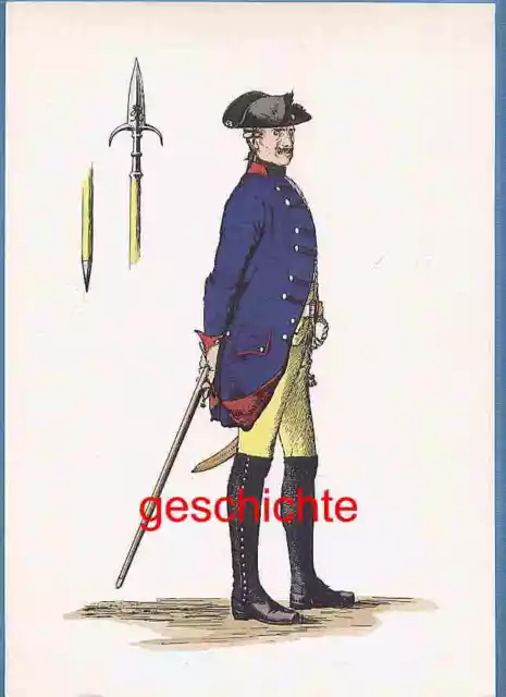 Uniformtafel - Preussen - Friedrich des Großen - Unteroffizier- 1753 - Menzel