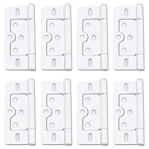 Cabinet Hinges Mcredy Non-Mortise Door Hinges 3 Inch Removable White Set of 8