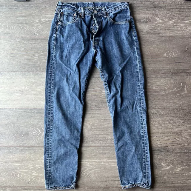 Levis 501 CT Jeans Mens 32x32 Blue Straight Button Fly Denim Original