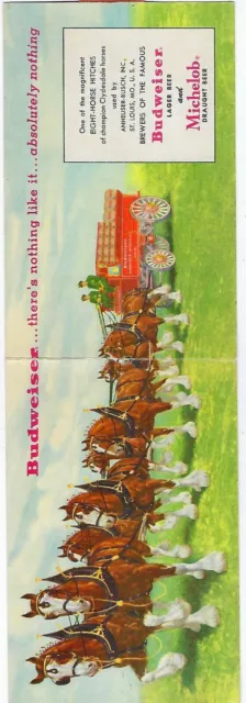 Early 1900's Adver. Postcard Budweiser Wagon With Clydesdale Horses