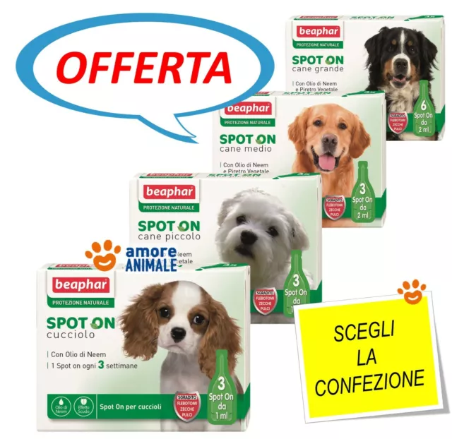 Beaphar Spot On Protezione Naturale x Cane Cucciolo / Piccolo / Medio / Grande