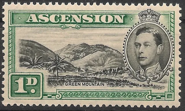 Ascension 1938 KGVI 1d Black/Green Mint Never Hinged