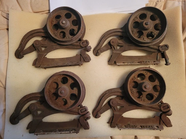 4 Antique 1889  Syracuse Door Economy  Pocket Door Rollers w/ original  invoice