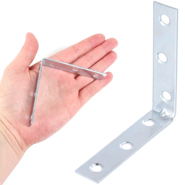 STEEL CORNER BRACES 75mm 3" Right Angle L Shape Bracket Support Joint Zinc Plate