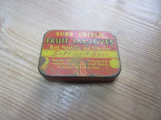 Vintage Sure Shield Fruit Laxitive Tin