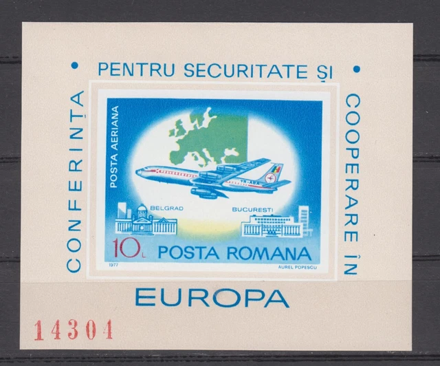 Rumänien MiNr. Block 144 geschnitten KSZE Konferenz Belgrad MNH/** 1977