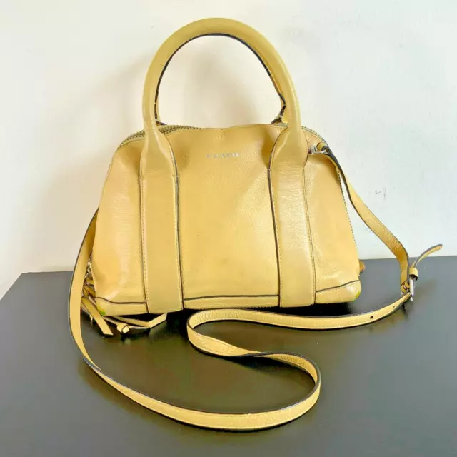 Small town leather handbag Coach Yellow in Leather - 35892766