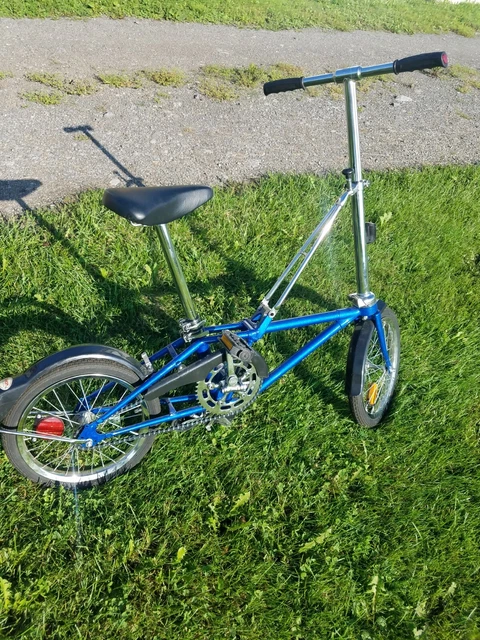 blue folding bike