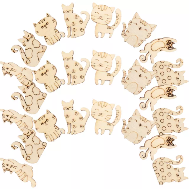 100 Wood Cat Cutouts for DIY Home Decor-IX