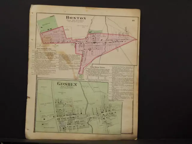 Ohio Clermont County Map Boston Goshen 1870 W1#28