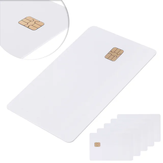 ISO PVC IC #SLE4442 Chip Vuoto Smart Card Contatto Scheda IC Sicurezza Bianco 5 pz