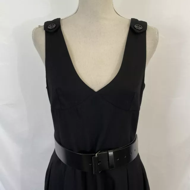 BURBERRY Fit Flare Dress US 10 $695 NEW Wool Cashmere Black Belted 3