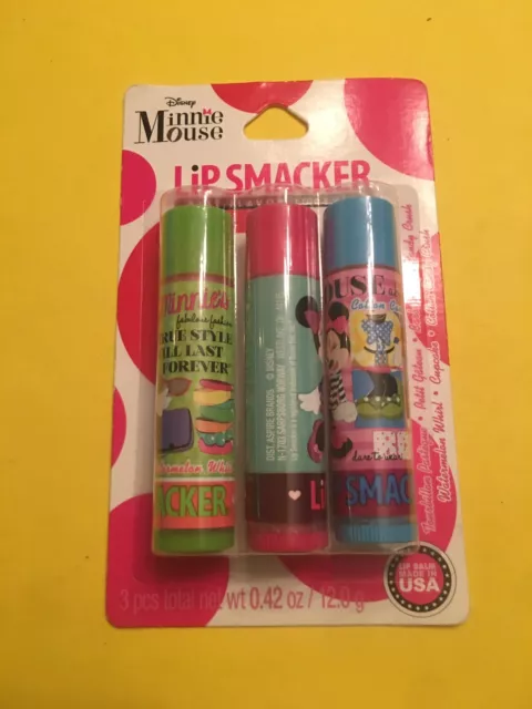1 Lip Smacker Balms Disney Minnie Mouse ~ Cupcake Cotton Candy Crush Watermelon