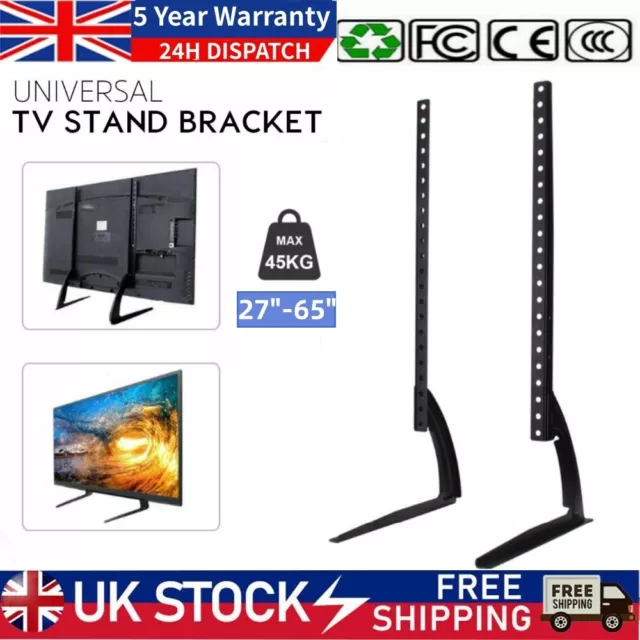 Universal Table Top TV Stand Base VESA Pedestal Mount Bracket 14"-65" LCD LED 3D