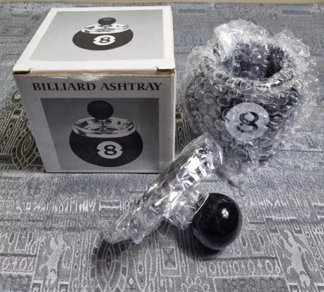 Billiards Game Ashtray Black 8 Ball Ornament Accessory Ceramic Bowl