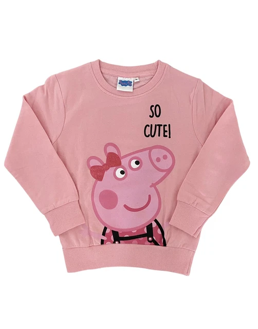 Girls Pink Peppa Pig Jumper So Cute! Sweatshirt Fashion Top 18 Months to 6 Years