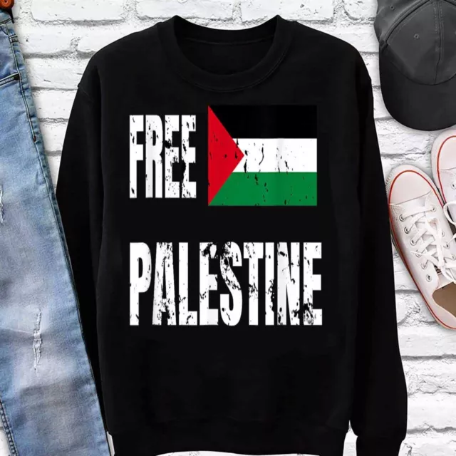 FREE PALESTINE GAZA Flag Arabic Freedom For Palestinians Long Sleeve ...