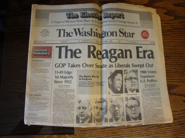 President Reagan Wins Election November 5, 1980 The Washington Star Newspaper