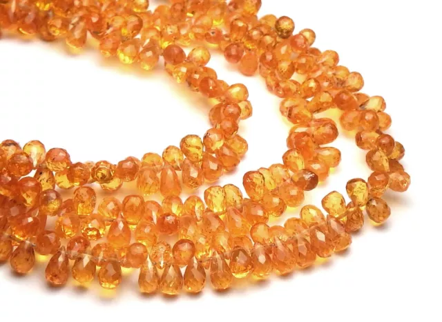 20 pièces GRENAT MANDARIN SPESSARTITE 4-5 mm perles de larme de haute qualité AAA NATUREL