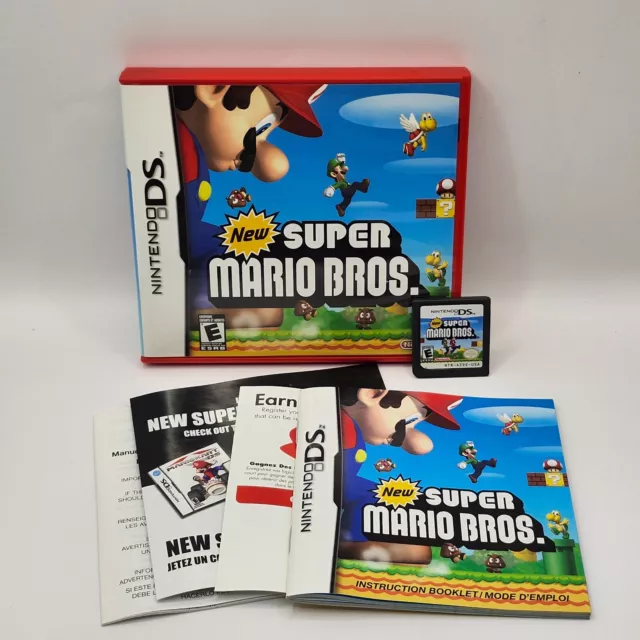 Nintendo DS New Super Mario Bros. Red Case Video Game 2006 NEAR MINT