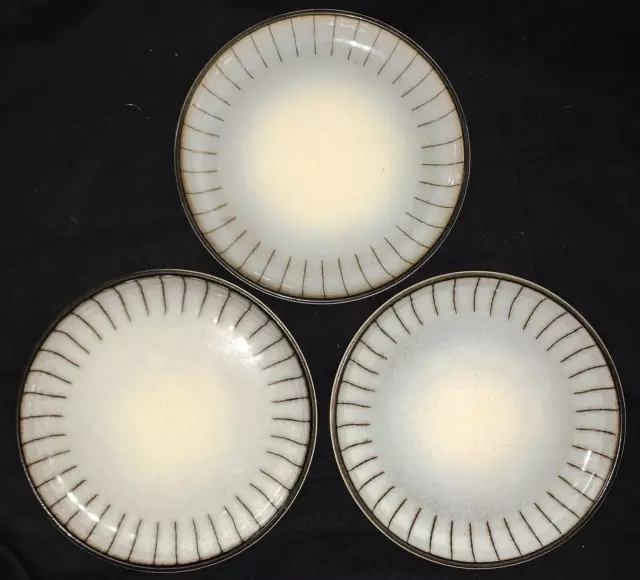 Vtg Denby Pottery England STUDIO LINE PATTERN (3) Dessert/Bread Side Plates 6.5"