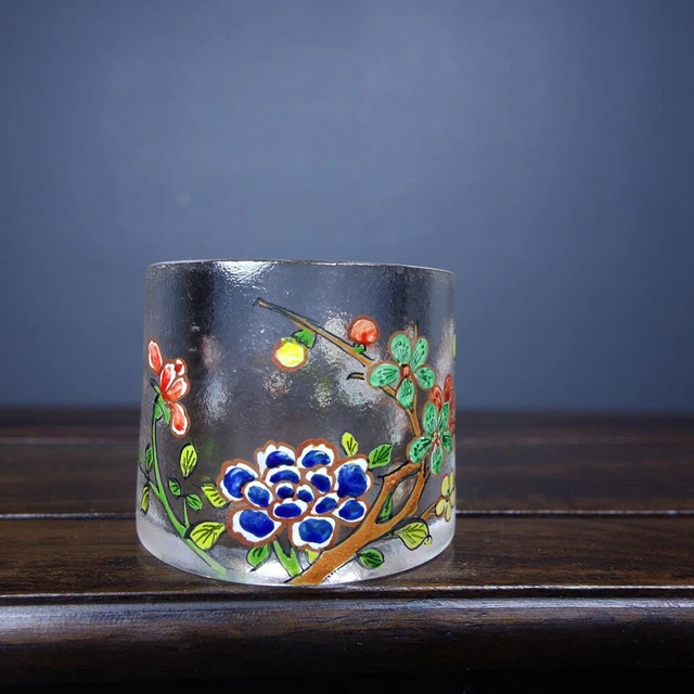 Chinese Old Beijing Glaze Hand drawn Exquisite Pattern Rings 11006
