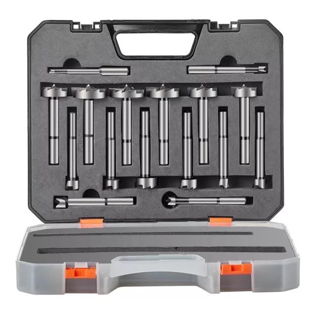 VEVOR Forstner Bit Set 16 Pcs Forstner Drill Bits Set for Wood 1/4" to 1-5/8"