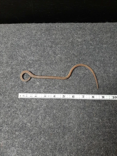 OLD 1800s Blacksmith Hand Forged IRON LATCH HOOK Barn Door Large
