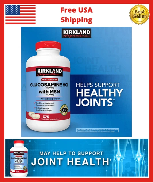 KIRKLAND SIGNATURE EXTRA Strength Glucosamine HCI 1500mg with MSM 375