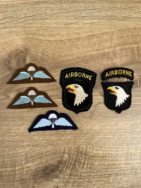 US Airborne & British Military Patches x 5 - Screaming Eagles