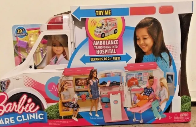 New Barbie Ambulance Clinic Hospital Playset