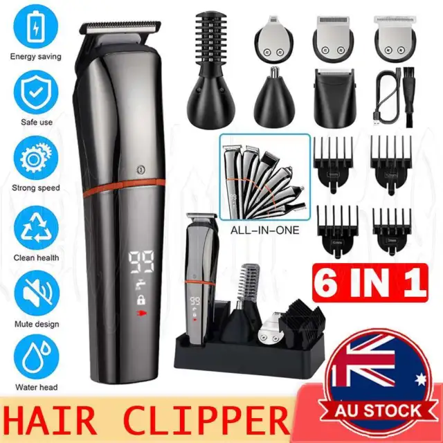 6 in 1 Electric Hair Clipper Cutting Machine Beard Trimmer Men Shaver Grooming