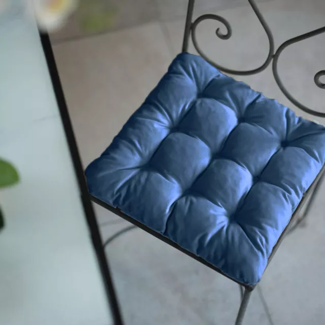 Galette de chaise coussin rehausseur en coton Bleu marine, 40 x 40