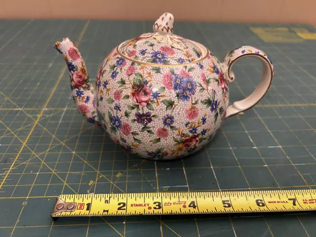 Vintage Royal Winton Teapot Old Cottage Chintz Grimwades  Ceramic Pottery