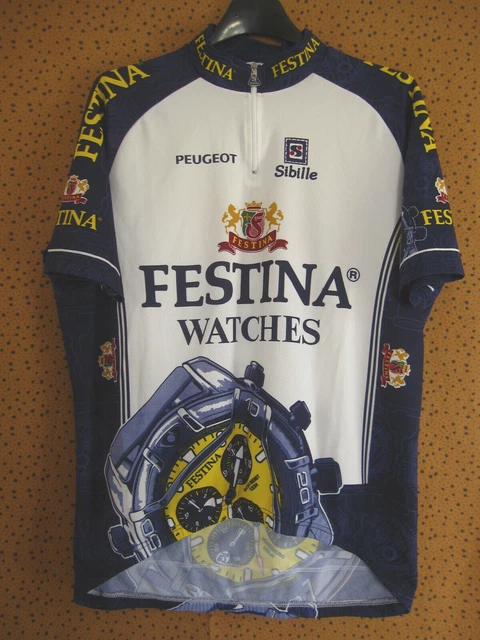Maillot Cycliste Festina Peugeot Manche Longue - Sibille - Taille M - Vintage