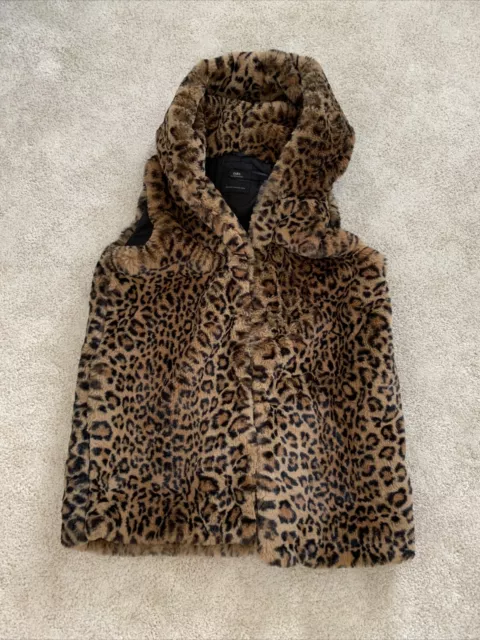 ZARA FAUX FUR Gilet Leopard BROWNS Size L 30.00 PicClick UK